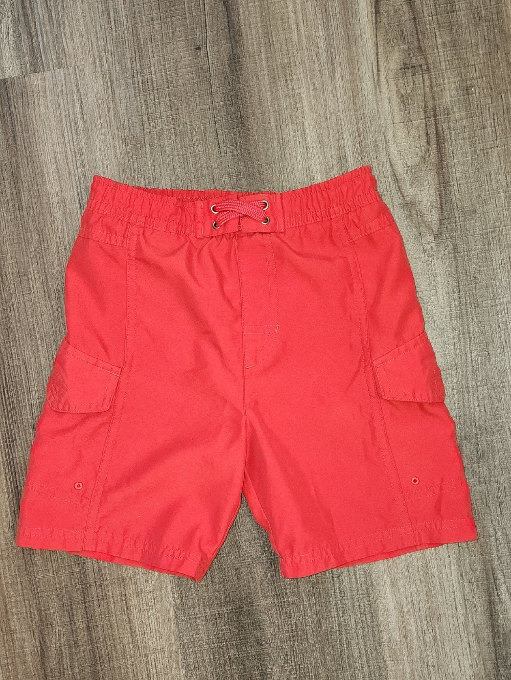 Like New Gander Mountain Boys' Bright Red Cargo Swim Trunks Size 4T